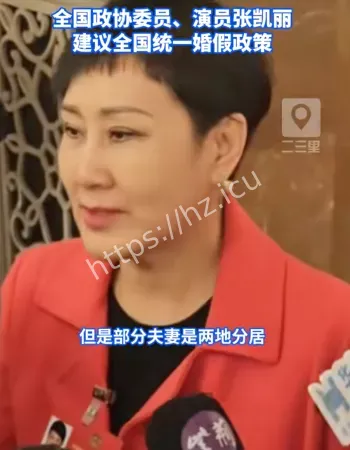 张凯丽建议统一婚假